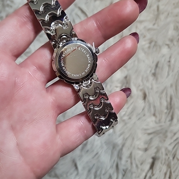 Cote D'Azur Womens Watch Silver Tone Bracelet Band Analog Watch Rhinestones - Picture 7 of 7